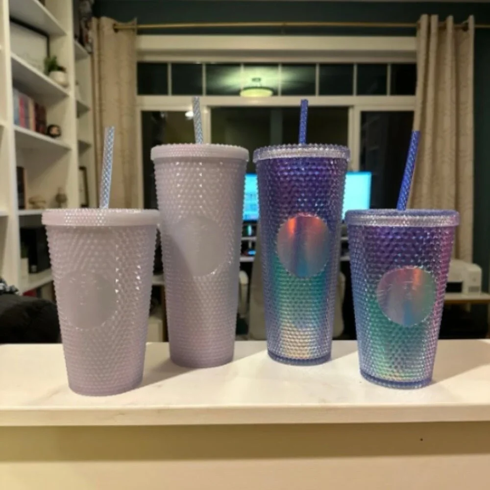 Starbucks Studded Tumbler Collection Venti Grande Cold Cups Matte Iridescent Lot